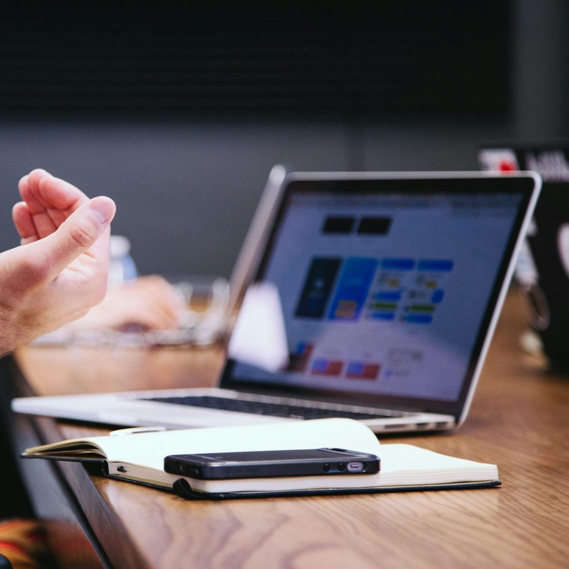 A Laptop A laptop showing a website